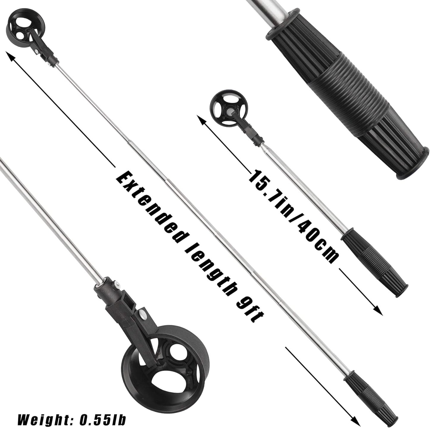 Stainless Steel Telescopic Golf Ball Retriever with Two Grabbers - Lightweight Golf Accessory for Water Recovery, 0.55 lbs